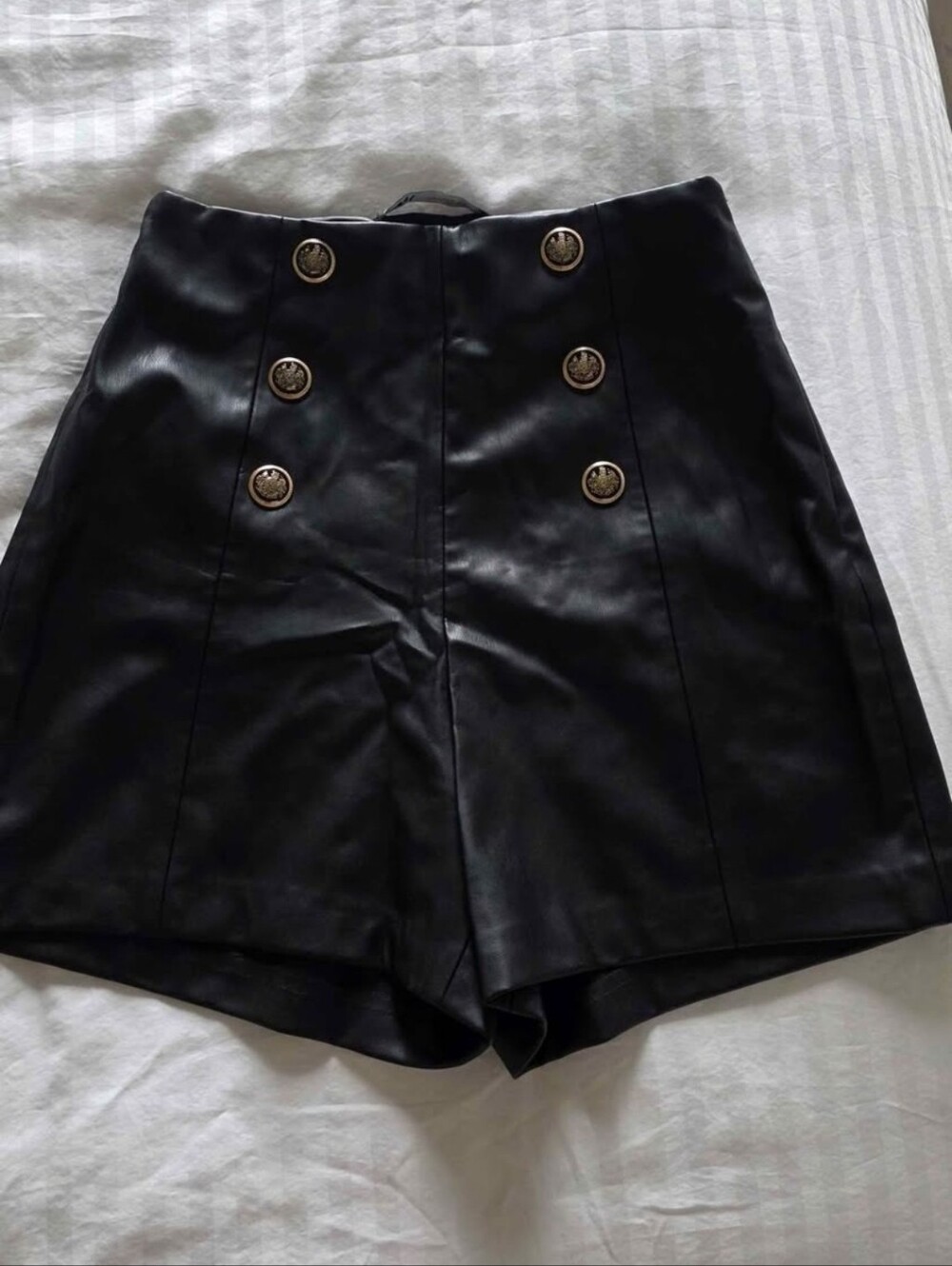 Zara Black Faux Leather Skirt - Xs